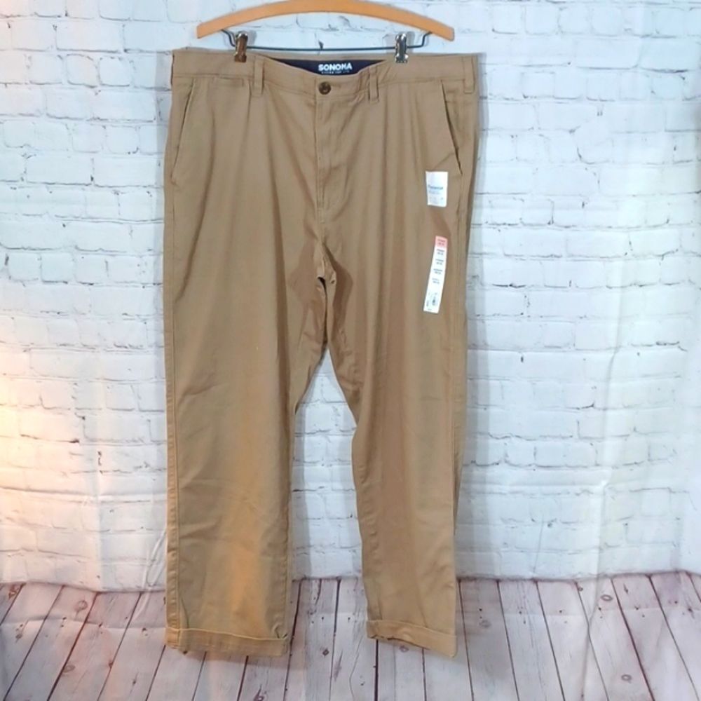 SONOMA‎ Mens Flexwear Trousers Cuffed 40Wx30x40L